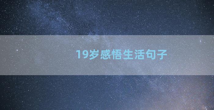 19岁感悟生活句子