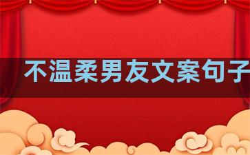 不温柔男友文案句子短句