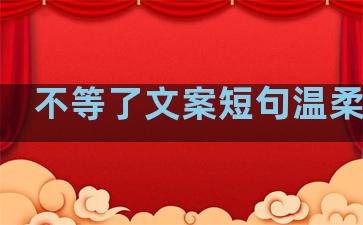 不等了文案短句温柔句子