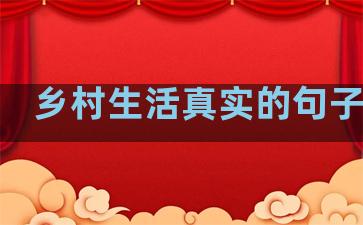 乡村生活真实的句子短句