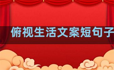 俯视生活文案短句子图片