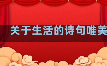 关于生活的诗句唯美句子
