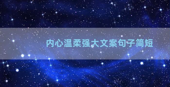 内心温柔强大文案句子简短