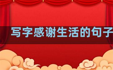 写字感谢生活的句子简短