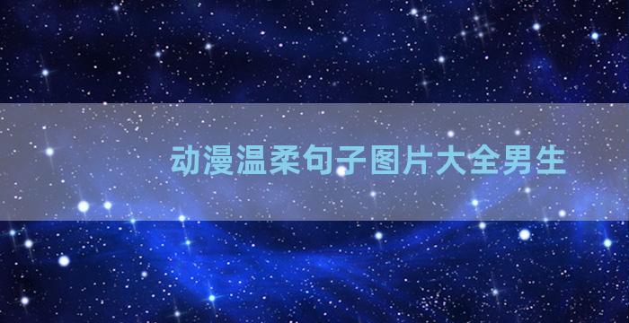 动漫温柔句子图片大全男生