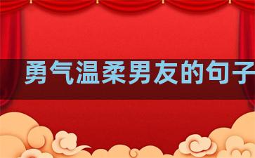 勇气温柔男友的句子短句
