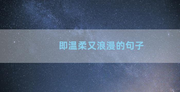 即温柔又浪漫的句子