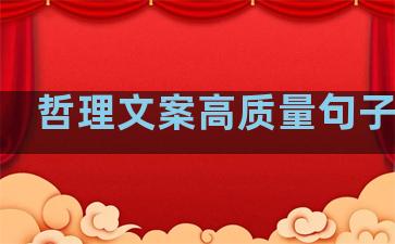 哲理文案高质量句子温柔