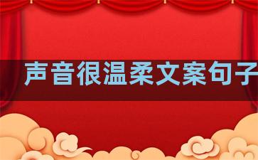 声音很温柔文案句子短句