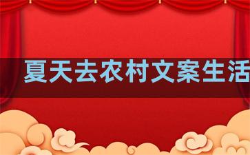 夏天去农村文案生活句子
