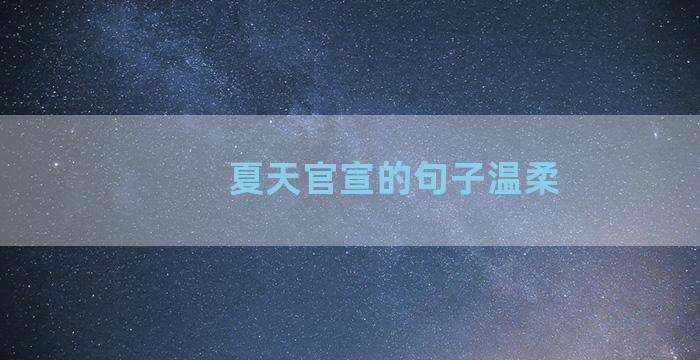 夏天官宣的句子温柔