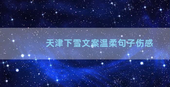 天津下雪文案温柔句子伤感