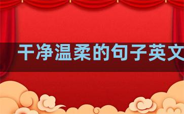 干净温柔的句子英文短句