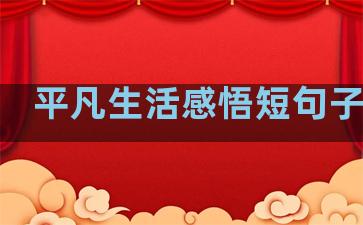 平凡生活感悟短句子简短