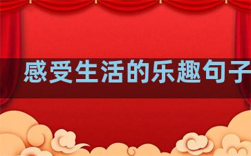 感受生活的乐趣句子英语