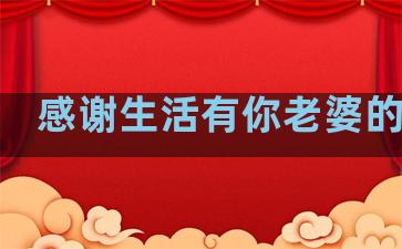 感谢生活有你老婆的句子