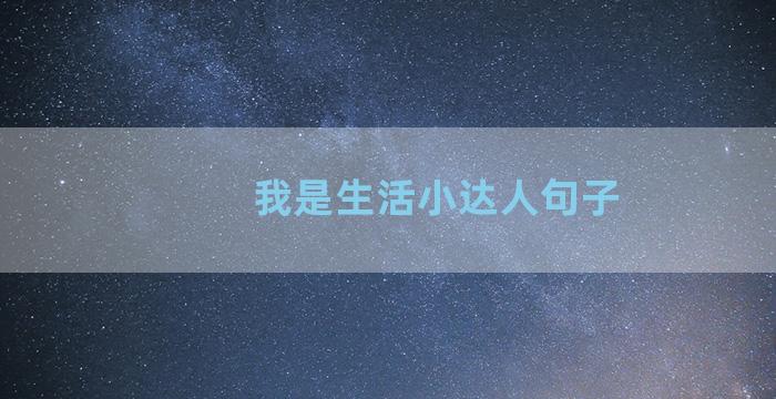 我是生活小达人句子