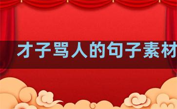 才子骂人的句子素材温柔