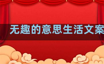 无趣的意思生活文案句子