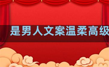 是男人文案温柔高级句子