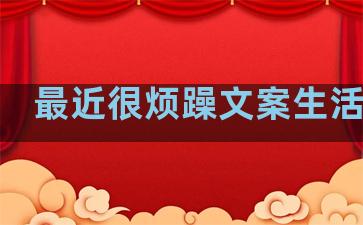 最近很烦躁文案生活句子