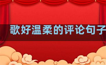 歌好温柔的评论句子简短
