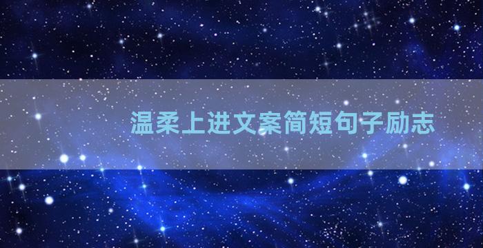温柔上进文案简短句子励志