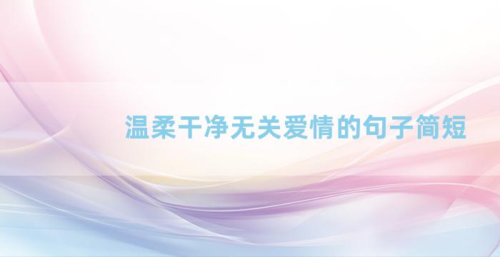 温柔干净无关爱情的句子简短
