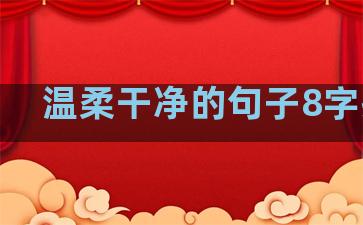 温柔干净的句子8字抖音