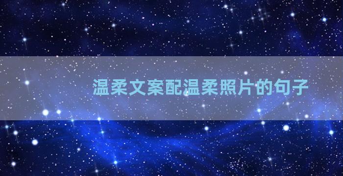 温柔文案配温柔照片的句子