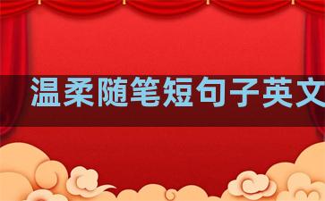 温柔随笔短句子英文翻译