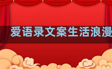 爱语录文案生活浪漫句子