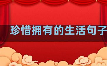 珍惜拥有的生活句子简短