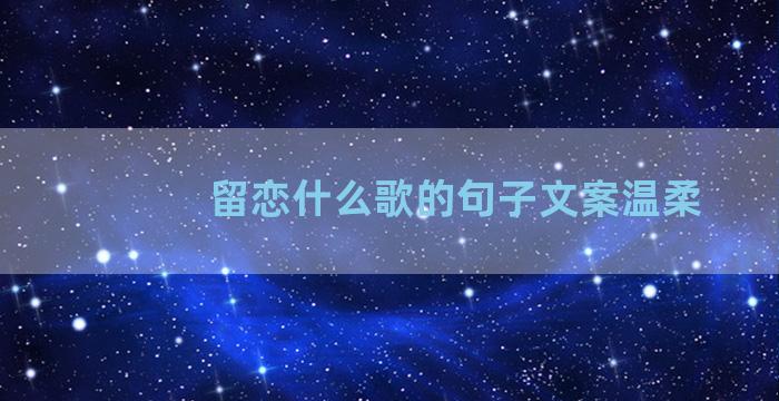 留恋什么歌的句子文案温柔