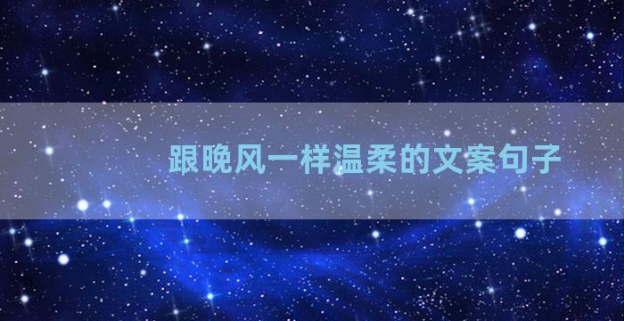跟晚风一样温柔的文案句子