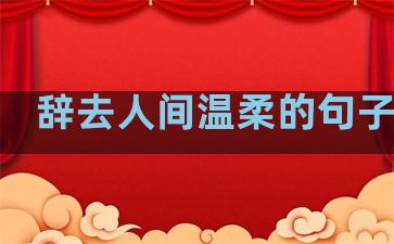 辞去人间温柔的句子图片