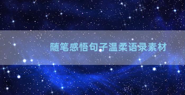 随笔感悟句子温柔语录素材