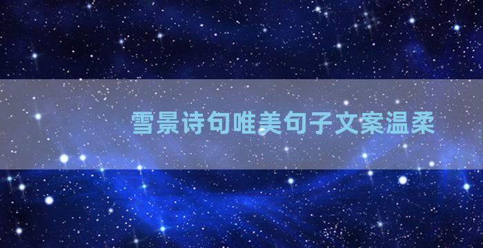 雪景诗句唯美句子文案温柔