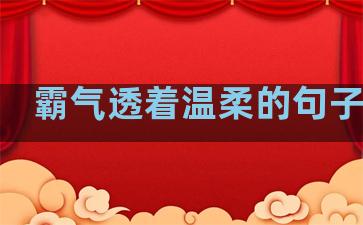 霸气透着温柔的句子简短