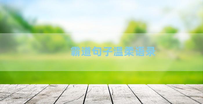 霸道句子温柔语录